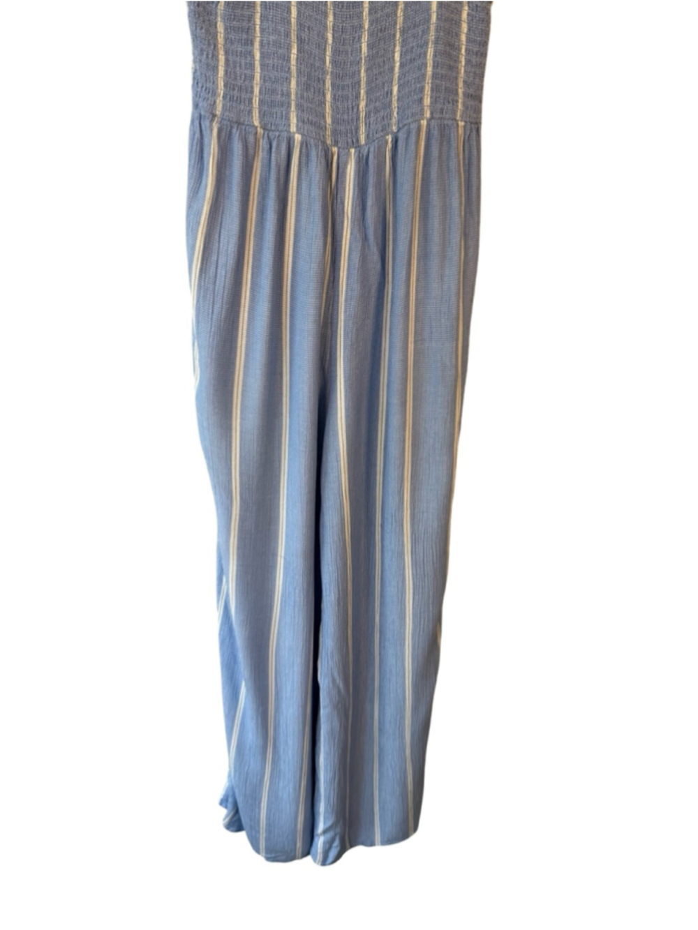 H&M Light Blue & White Striped Tie-Shoulder Jumpsuit Size 4 Coastal Cottagecore - Picture 9 of 11
